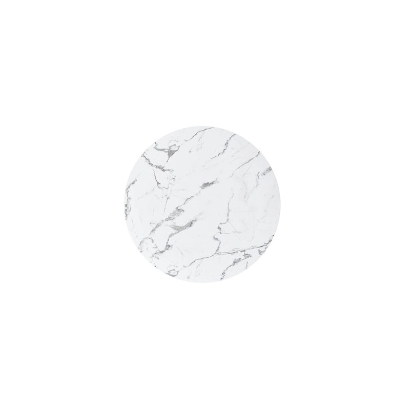 60  Diameter Round Marble Table with Cubical Marble Base