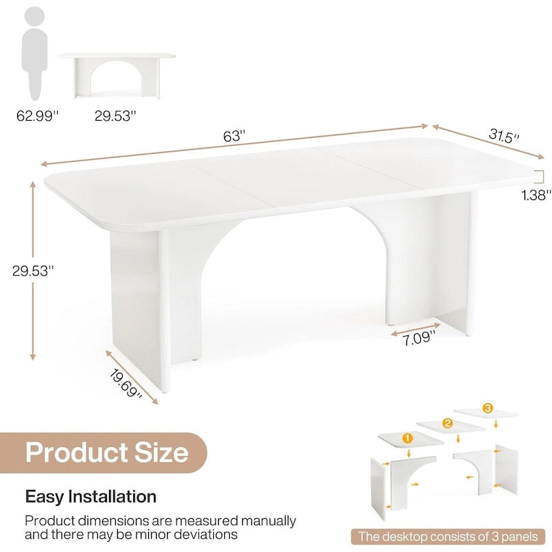 63  Executive Desk, Large Computer Desk Modern Home Office Desk