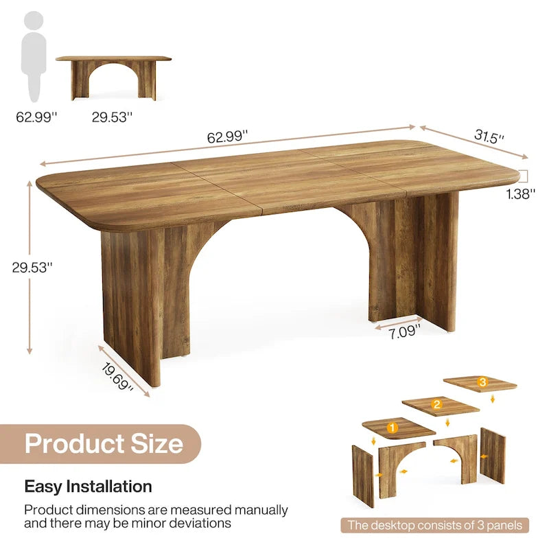 63  Executive Desk, Large Computer Desk Modern Home Office Desk