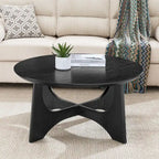 36  Round Wooden Coffee Table for Living Room