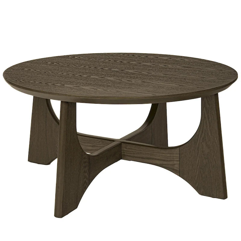 36  Round Wooden Coffee Table for Living Room