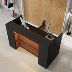 Large Reception Desk Front Desk with LED Lights for Salon Reception Room Store Office Lobby Retail Shop Clinic