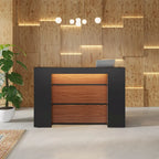 Large Reception Desk Front Desk with LED Lights for Salon Reception Room Store Office Lobby Retail Shop Clinic
