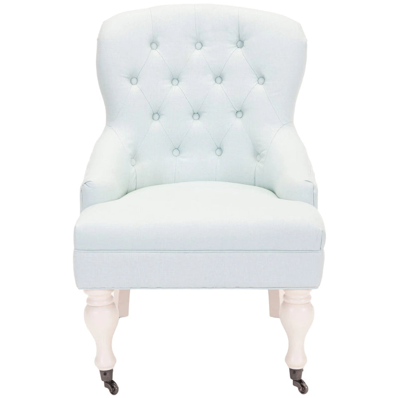 SAFAVIEH Chrissy Tufted Beige Petite Arm Chair - 23.6  x 28.7  x 34.6  - 24Wx29Dx35H