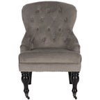 SAFAVIEH Chrissy Tufted Beige Petite Arm Chair - 23.6  x 28.7  x 34.6  - 24Wx29Dx35H