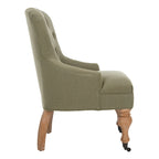 SAFAVIEH Chrissy Tufted Beige Petite Arm Chair - 23.6  x 28.7  x 34.6  - 24Wx29Dx35H