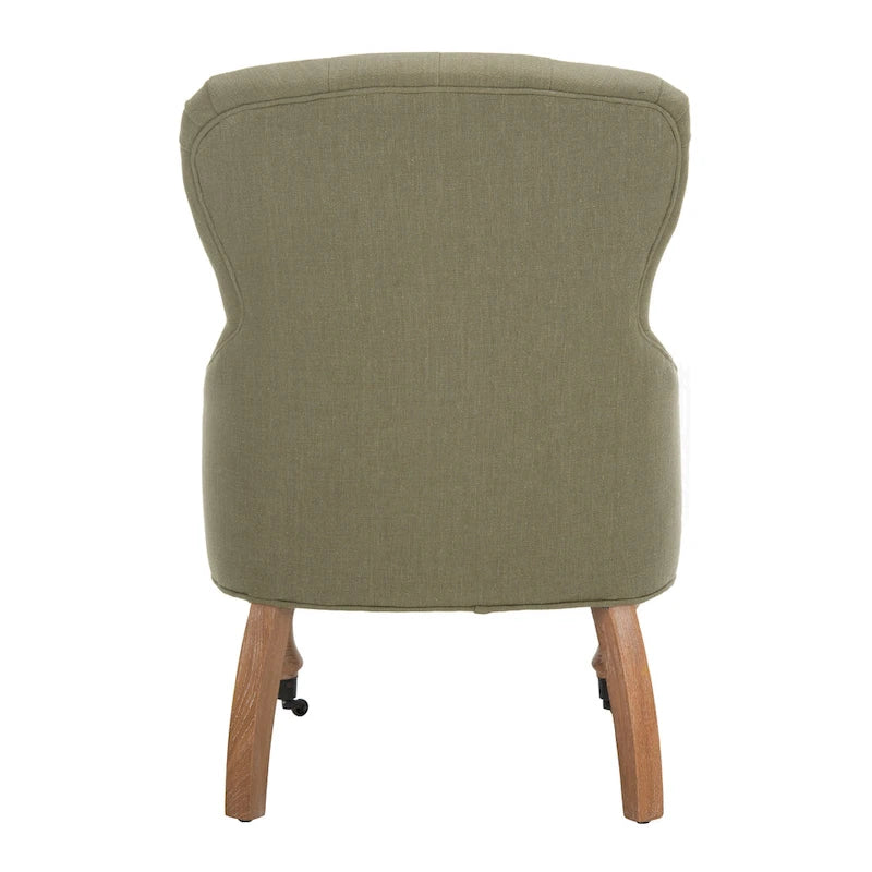 SAFAVIEH Chrissy Tufted Beige Petite Arm Chair - 23.6  x 28.7  x 34.6  - 24Wx29Dx35H