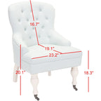 SAFAVIEH Chrissy Tufted Beige Petite Arm Chair - 23.6  x 28.7  x 34.6  - 24Wx29Dx35H