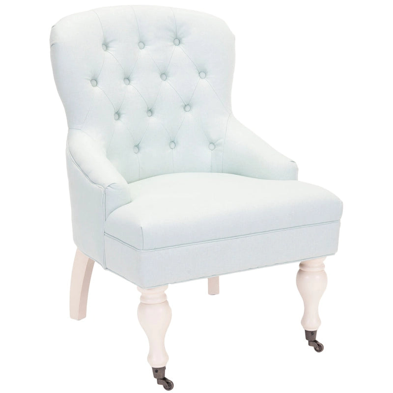 SAFAVIEH Chrissy Tufted Beige Petite Arm Chair - 23.6  x 28.7  x 34.6  - 24Wx29Dx35H
