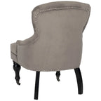 SAFAVIEH Chrissy Tufted Beige Petite Arm Chair - 23.6  x 28.7  x 34.6  - 24Wx29Dx35H