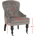 SAFAVIEH Chrissy Tufted Beige Petite Arm Chair - 23.6  x 28.7  x 34.6  - 24Wx29Dx35H