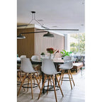 Set of 2 Modern 28  Color Seat Height DSW Molded Armless Plastic Counter Bar Stool Natural Wood Eiffel Dowel Legs Kitchen