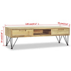 vidaXL TV Stand 47.2 x13.8 x13.8  Solid Teak