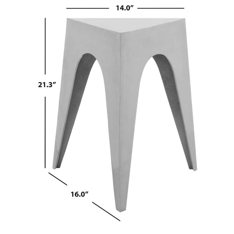 SAFAVIEH Lorelei Triangle Silver Side Table - 15.8  x 15.8  x 21.3  - 14Wx16Dx21H