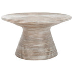 SAFAVIEH Zinca Pedestal Metal Round Coffee Table - 31.5  W x 31.5  L x 17.7  H - 32Wx32Dx18H