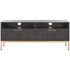 SAFAVIEH Alyse 2-Drawer 2-Shelf Entertainment Media Stand (Fits Up To 65  Flatscreen TV) - 60.4 In. x 15.6 In. x 24.8 In.