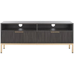 SAFAVIEH Alyse 2-Drawer 2-Shelf Entertainment Media Stand (Fits Up To 65  Flatscreen TV) - 60.4 In. x 15.6 In. x 24.8 In.