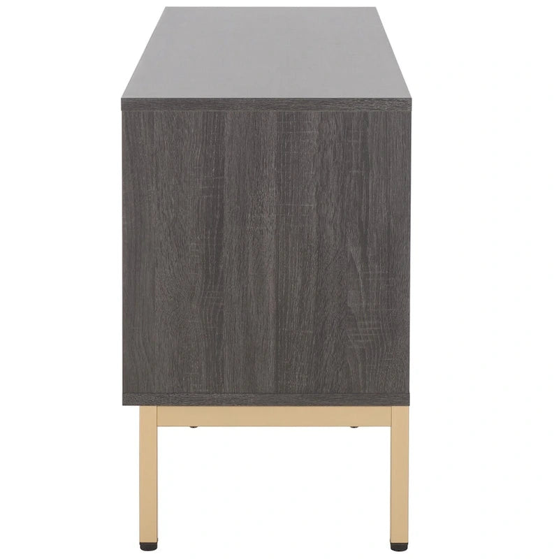 SAFAVIEH Alyse 2-Drawer 2-Shelf Entertainment Media Stand (Fits Up To 65  Flatscreen TV) - 60.4 In. x 15.6 In. x 24.8 In.