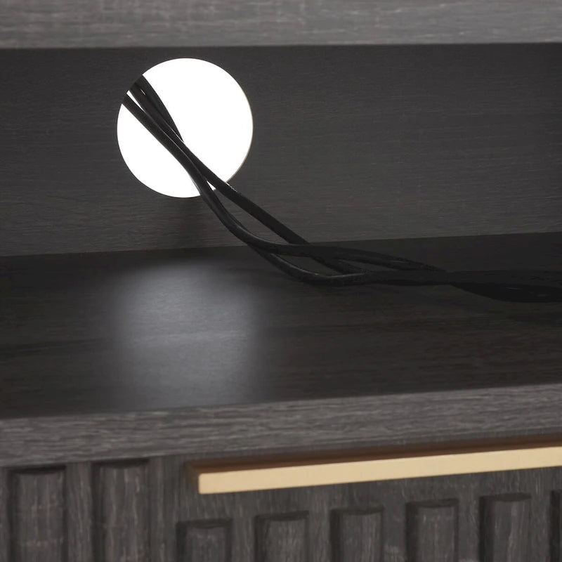 SAFAVIEH Alyse 2-Drawer 2-Shelf Entertainment Media Stand (Fits Up To 65  Flatscreen TV) - 60.4 In. x 15.6 In. x 24.8 In.