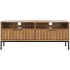 SAFAVIEH Alyse 2-Drawer 2-Shelf Entertainment Media Stand (Fits Up To 65  Flatscreen TV) - 60.4 In. x 15.6 In. x 24.8 In.