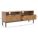 SAFAVIEH Alyse 2-Drawer 2-Shelf Entertainment Media Stand (Fits Up To 65  Flatscreen TV) - 60.4 In. x 15.6 In. x 24.8 In.