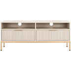 SAFAVIEH Alyse 2-Drawer 2-Shelf Entertainment Media Stand (Fits Up To 65  Flatscreen TV) - 60.4 In. x 15.6 In. x 24.8 In.