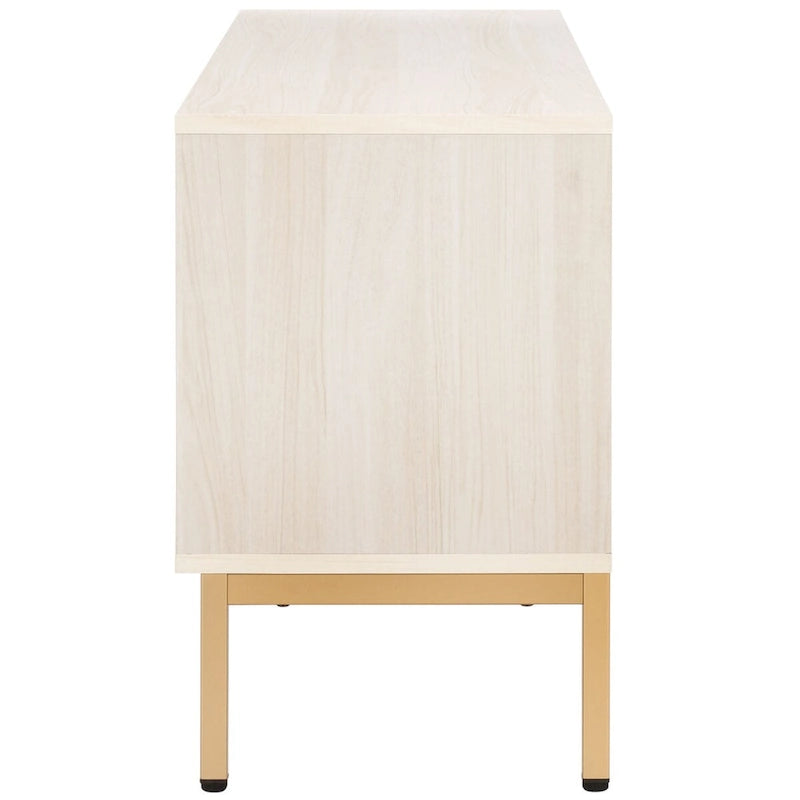 SAFAVIEH Alyse 2-Drawer 2-Shelf Entertainment Media Stand (Fits Up To 65  Flatscreen TV) - 60.4 In. x 15.6 In. x 24.8 In.