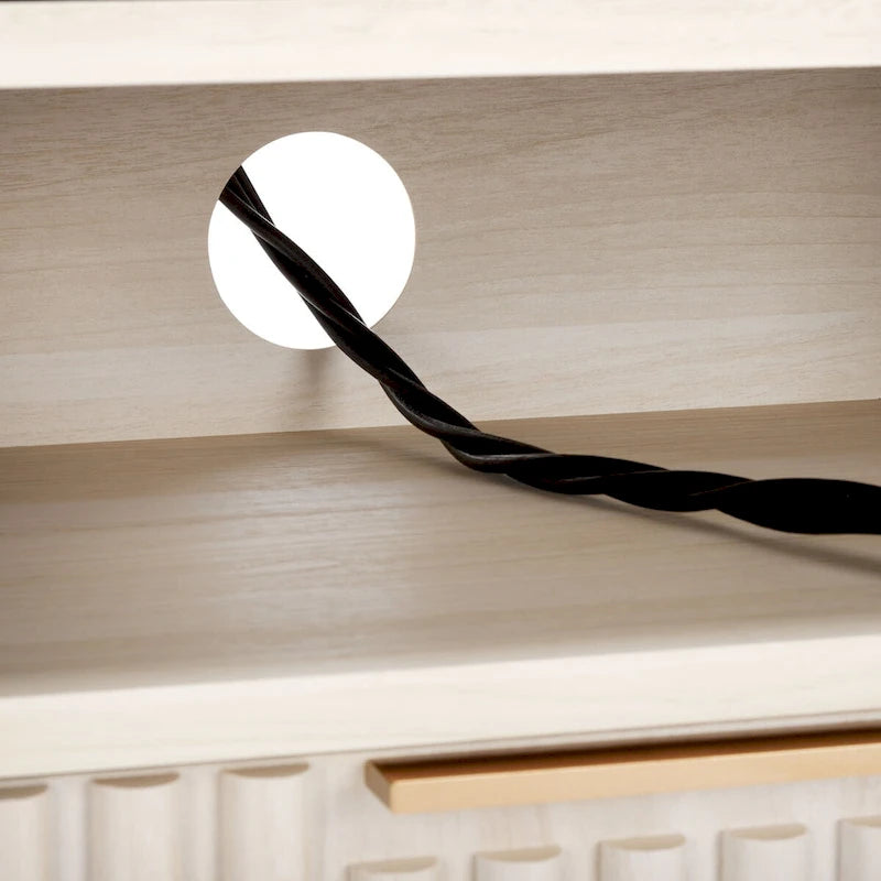 SAFAVIEH Alyse 2-Drawer 2-Shelf Entertainment Media Stand (Fits Up To 65  Flatscreen TV) - 60.4 In. x 15.6 In. x 24.8 In.