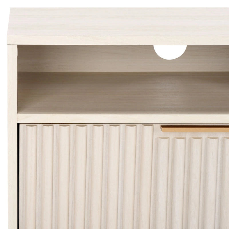 SAFAVIEH Alyse 2-Drawer 2-Shelf Entertainment Media Stand (Fits Up To 65  Flatscreen TV) - 60.4 In. x 15.6 In. x 24.8 In.