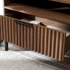 SAFAVIEH Alyse 2-Drawer 2-Shelf Entertainment Media Stand (Fits Up To 65  Flatscreen TV) - 60.4 In. x 15.6 In. x 24.8 In.