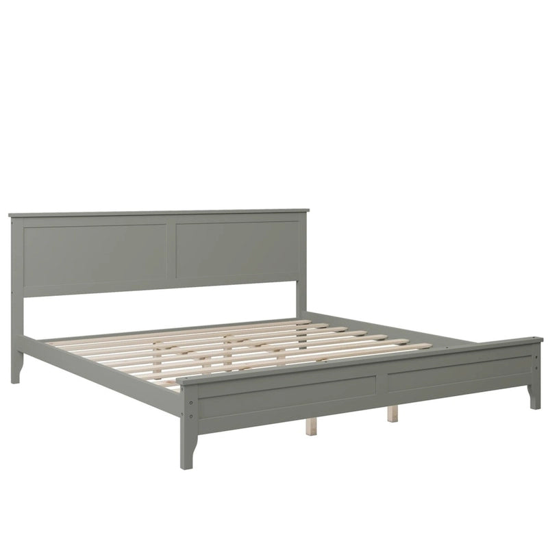 Modern Solid Wood King Platform Bed, Elegant and Durable