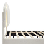 2-Pieces Bedroom Sets Full/Twin Size Flower-Shaped Upholstered LED Platform Bed with Storage Ottoman-Sherpa Fabric