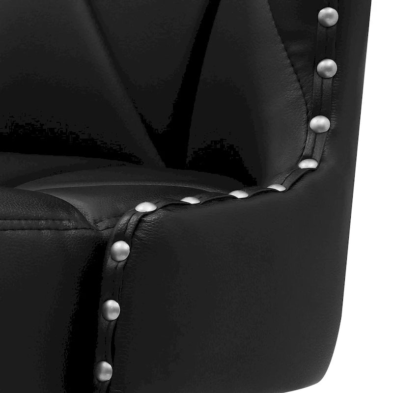 LUE BONA 26 in. Mid-Century Modern Swivel Bar Stools Faux Leather and Linen Counter Stools with Wood FrameSet of 3