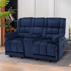MCombo Power Loveseat Recliner with Console, Vibration and Heat, USB Charge Ports RS6234
