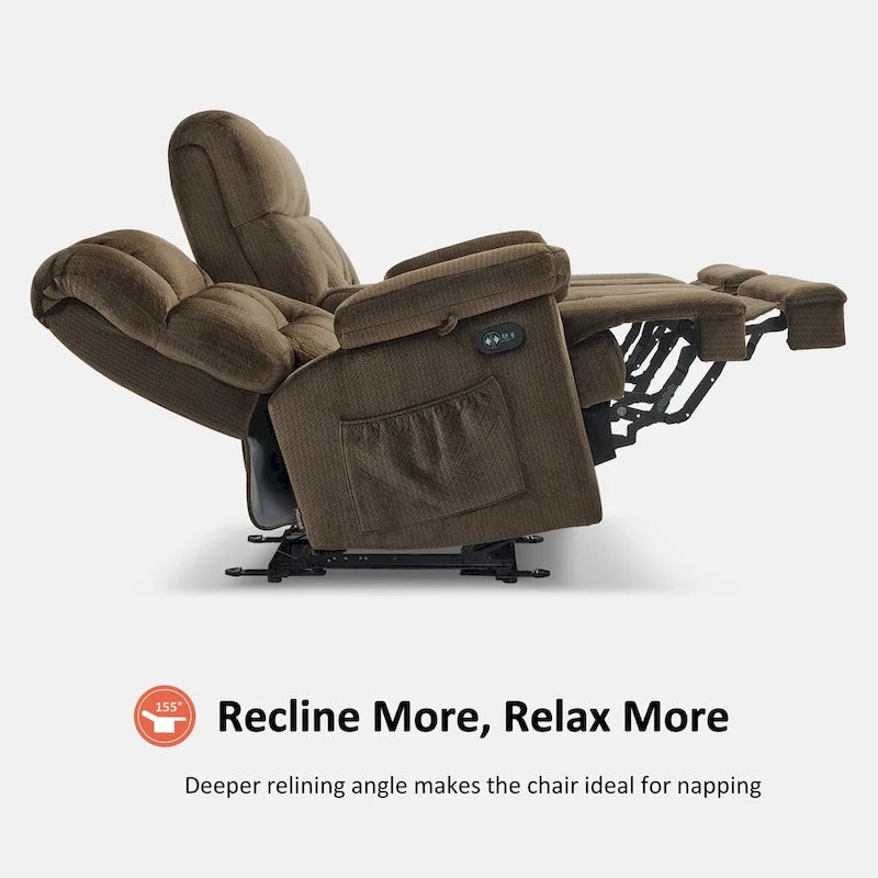 MCombo Power Loveseat Recliner with Console, Vibration and Heat, USB Charge Ports RS6234