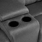 MCombo Power Loveseat Recliner with Console, Vibration and Heat, USB Charge Ports RS6234