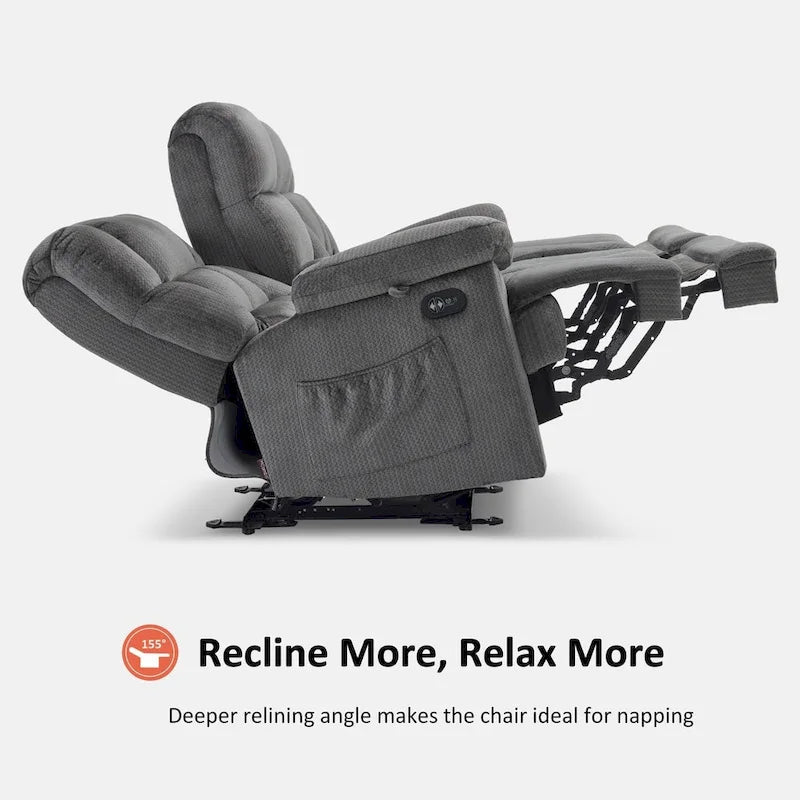 MCombo Power Loveseat Recliner with Console, Vibration and Heat, USB Charge Ports RS6234