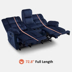 MCombo Power Loveseat Recliner with Console, Vibration and Heat, USB Charge Ports RS6234