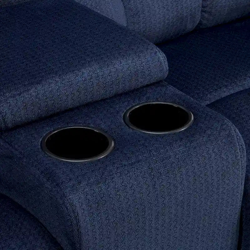 MCombo Power Loveseat Recliner with Console, Vibration and Heat, USB Charge Ports RS6234