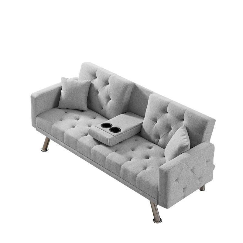 Linen Convertible Sofa