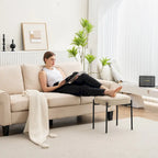 Single Rectangle Ottoman Tufted Lamb Fleece Foot Stool