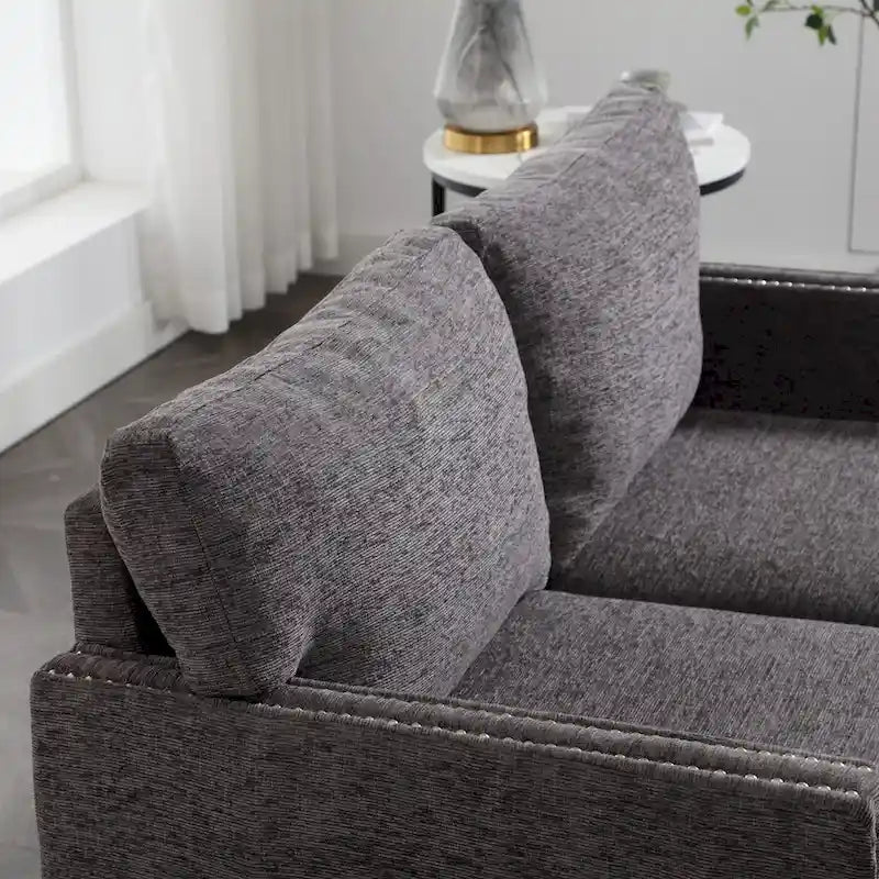 Modern chenille Fabric Loveseat, 2-Seat Upholstered Loveseat Sofa Modern Couch for Living Room Bedroom Apartment