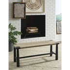Signature Design by Ashley Acerman Black/Natural Accent Bench - 48.13  W x 16.13  D x 18  H