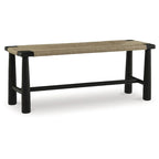 Signature Design by Ashley Acerman Black/Natural Accent Bench - 48.13  W x 16.13  D x 18  H