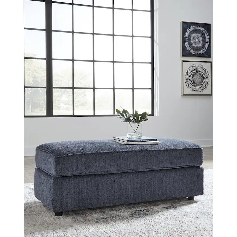 Signature Design by Ashley Albar Place Blue Oversized Accent Ottoman