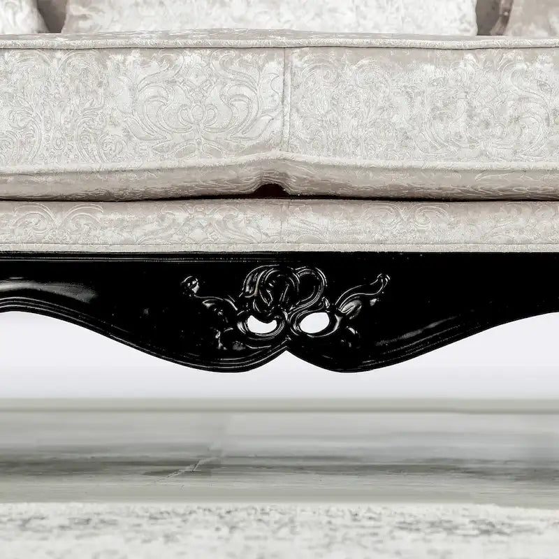 Furniture of America Clarissa Traditional 2-Seater Loveseat with Button Tufted Back and Accent Pillow