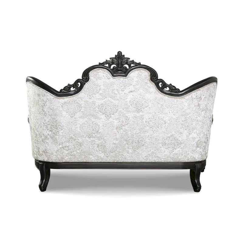 Furniture of America Clarissa Traditional 2-Seater Loveseat with Button Tufted Back and Accent Pillow