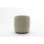 Chenille Fabric Swivel Accent Armchair Barrel Chair With Black Powder Coating Metal Ring