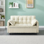 Modern Corduroy Sofa Bed with Adjustable Back