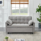 Modern Corduroy Sofa Bed with Adjustable Back